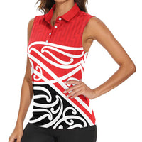 All Red New Zealand Kowhai Ngutukak Women Sleeveless Polo Shirt - Polynesian Pride