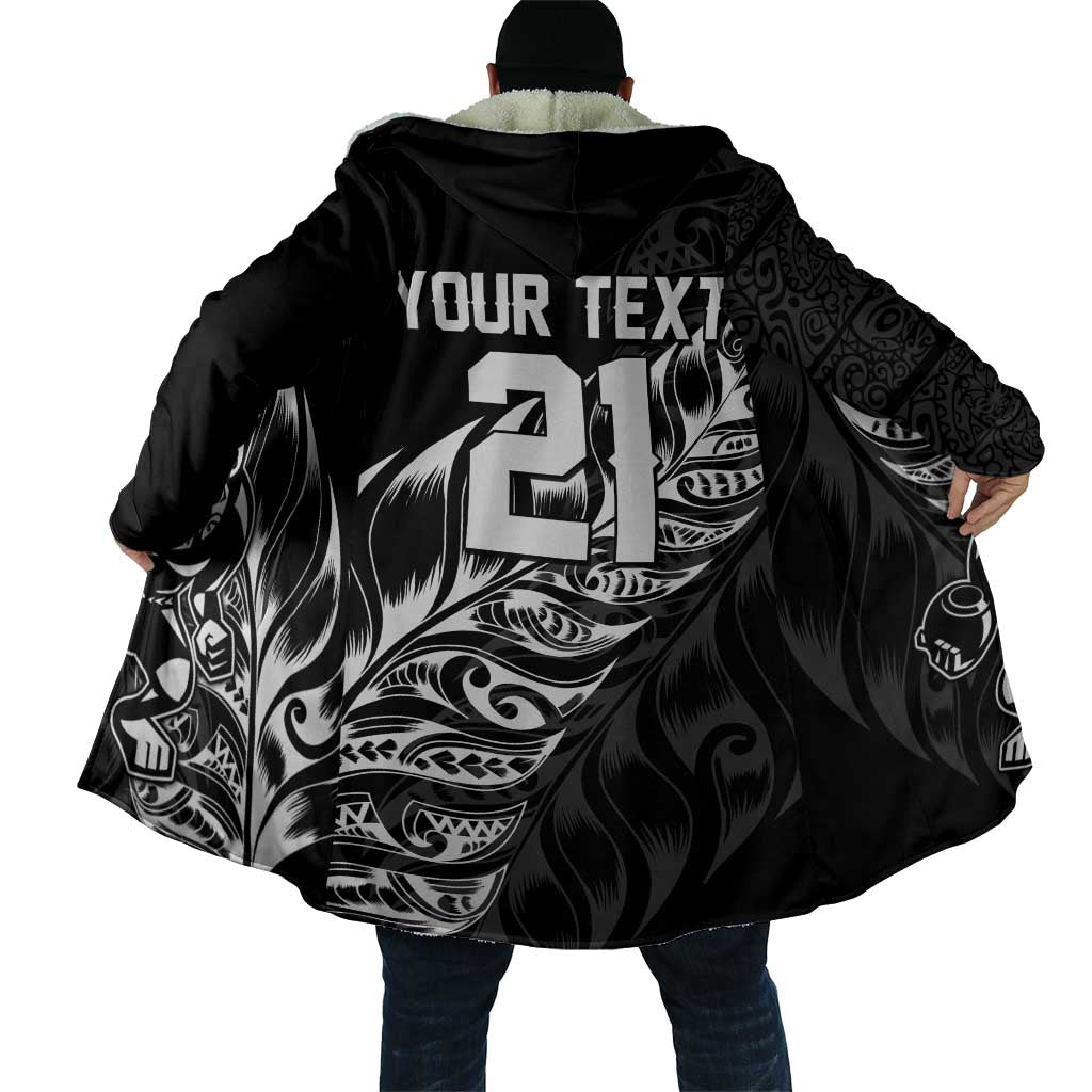 New Zealand Lawn Bowls Custom Cloak Black Maori Warrior Tribal Silver Fern - Polynesian Pride