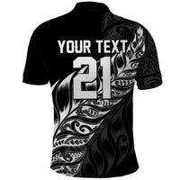 New Zealand Lawn Bowls Custom Polo Shirt Black Maori Warrior Tribal Silver Fern - Polynesian Pride