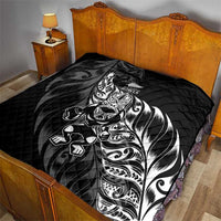 New Zealand Lawn Bowls Quilt Black Maori Warrior Tribal Silver Fern - Polynesian Pride