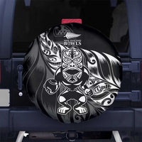 New Zealand Lawn Bowls Spare Tire Cover Black Maori Warrior Tribal Silver Fern - Polynesian Pride