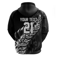 New Zealand Lawn Bowls Custom Zip Hoodie Black Maori Warrior Tribal Silver Fern - Polynesian Pride