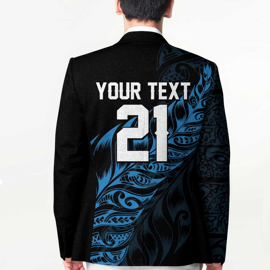 New Zealand Lawn Bowls Custom Blazer Blue Maori Warrior Tribal Silver Fern - Polynesian Pride