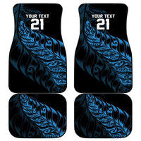 New Zealand Lawn Bowls Custom Car Mats Blue Maori Warrior Tribal Silver Fern - Polynesian Pride