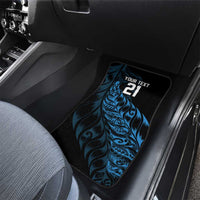 New Zealand Lawn Bowls Custom Car Mats Blue Maori Warrior Tribal Silver Fern - Polynesian Pride