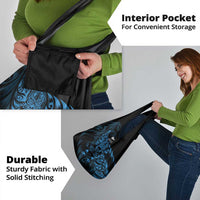 New Zealand Lawn Bowls Grocery Bag Blue Maori Warrior Tribal Silver Fern - Polynesian Pride