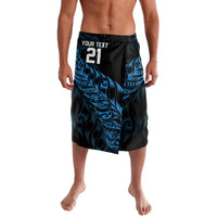 New Zealand Lawn Bowls Custom Lavalava Blue Maori Warrior Tribal Silver Fern - Polynesian Pride