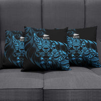 New Zealand Lawn Bowls Pillow Cover Blue Maori Warrior Tribal Silver Fern - Polynesian Pride