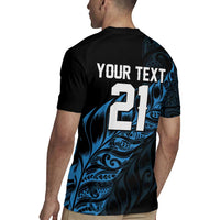 New Zealand Lawn Bowls Custom Rugby Jersey Blue Maori Warrior Tribal Silver Fern - Polynesian Pride