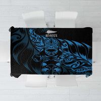 New Zealand Lawn Bowls Tablecloth Blue Maori Warrior Tribal Silver Fern - Polynesian Pride