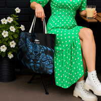 New Zealand Lawn Bowls Tote Bag Blue Maori Warrior Tribal Silver Fern - Polynesian Pride