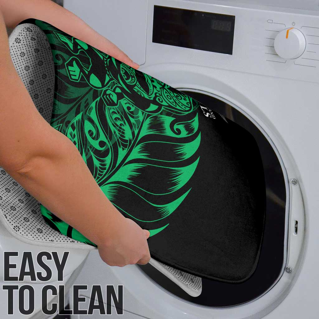 New Zealand Lawn Bowls Bathroom Set Green Maori Warrior Tribal Silver Fern - Polynesian Pride