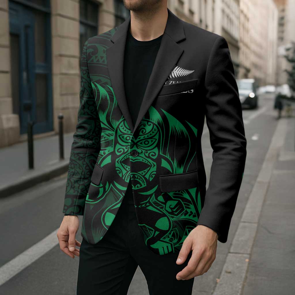 New Zealand Lawn Bowls Custom Blazer Green Maori Warrior Tribal Silver Fern - Polynesian Pride