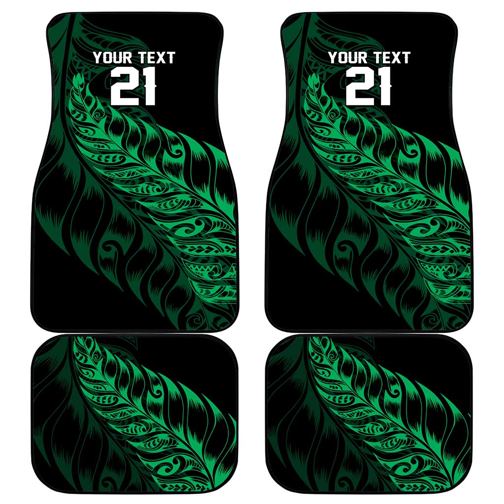 New Zealand Lawn Bowls Custom Car Mats Green Maori Warrior Tribal Silver Fern - Polynesian Pride
