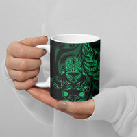 New Zealand Lawn Bowls Custom Ceramic Mug Green Maori Warrior Tribal Silver Fern - Polynesian Pride