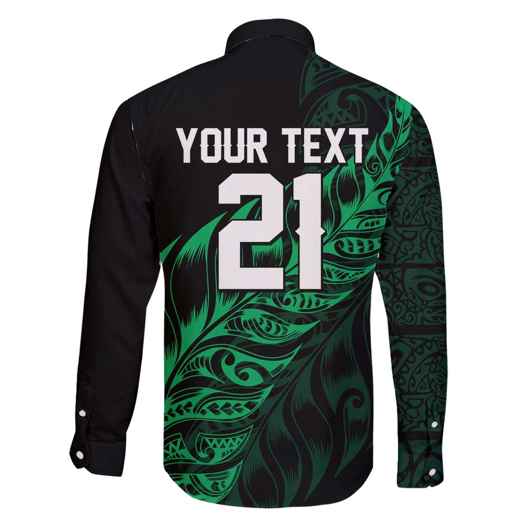 New Zealand Lawn Bowls Custom Family Matching Long Sleeve Bodycon Dress and Hawaiian Shirt Green Maori Warrior Tribal Silver Fern - Polynesian Pride