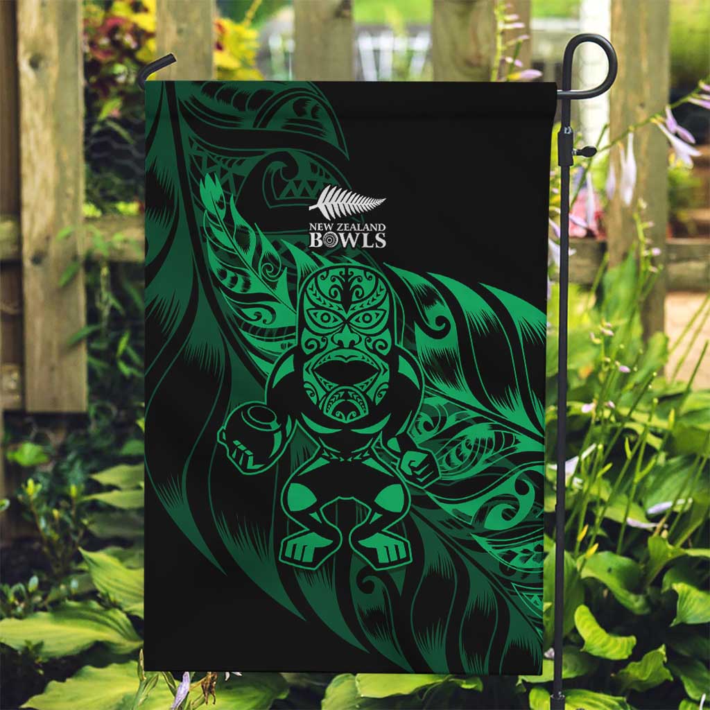 New Zealand Lawn Bowls Garden Flag Green Maori Warrior Tribal Silver Fern - Polynesian Pride