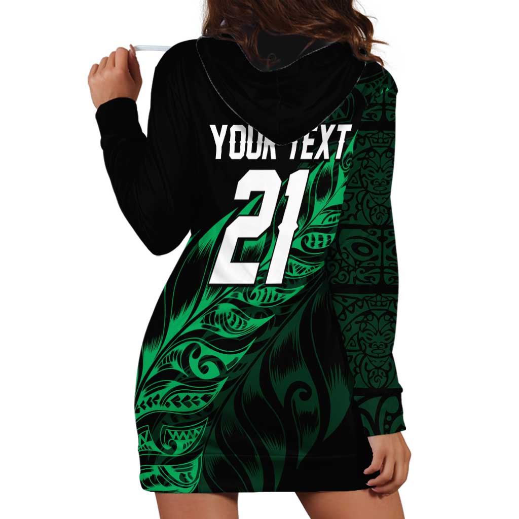 New Zealand Lawn Bowls Custom Hoodie Dress Green Maori Warrior Tribal Silver Fern - Polynesian Pride