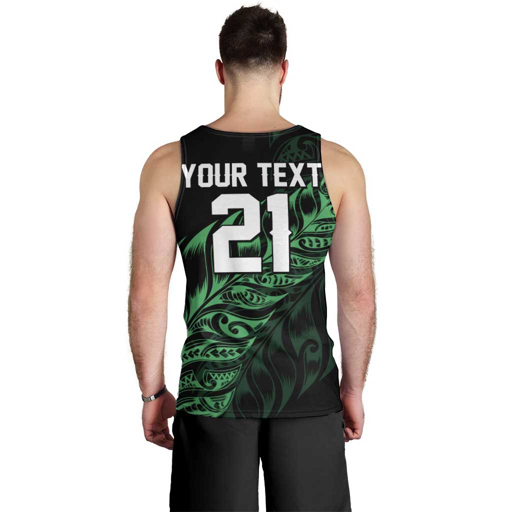 New Zealand Lawn Bowls Custom Men Tank Top Green Maori Warrior Tribal Silver Fern - Polynesian Pride