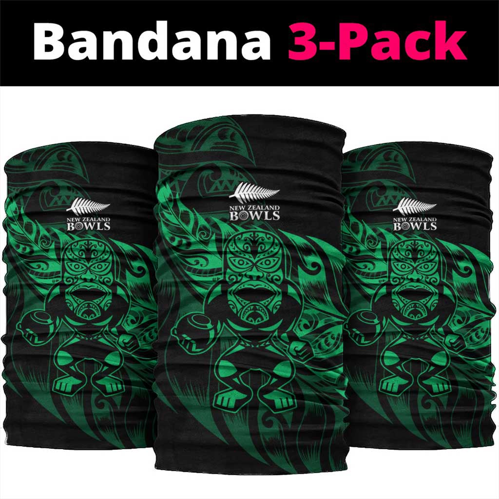 New Zealand Lawn Bowls Neck Gaiter Green Maori Warrior Tribal Silver Fern - Polynesian Pride