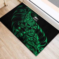 New Zealand Lawn Bowls Rubber Doormat Green Maori Warrior Tribal Silver Fern - Polynesian Pride