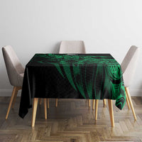 New Zealand Lawn Bowls Tablecloth Green Maori Warrior Tribal Silver Fern - Polynesian Pride