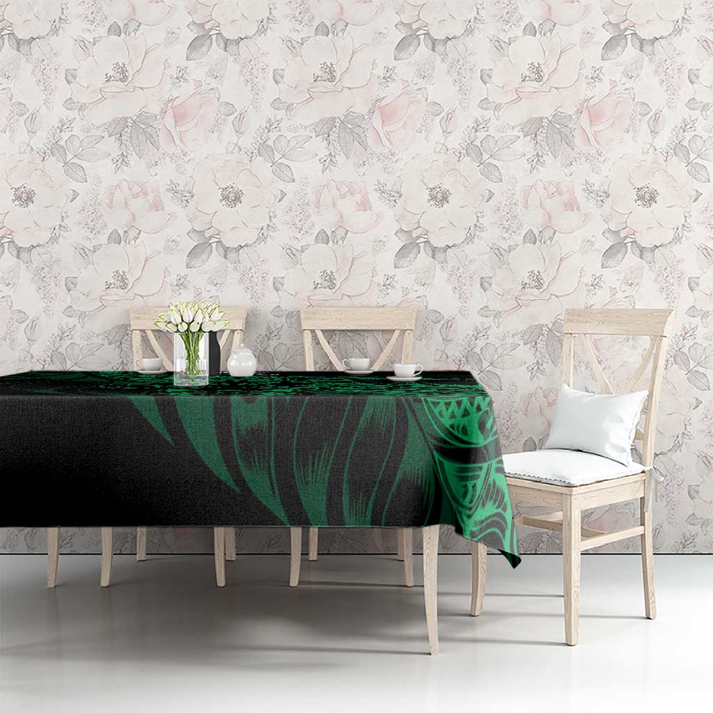 New Zealand Lawn Bowls Tablecloth Green Maori Warrior Tribal Silver Fern - Polynesian Pride