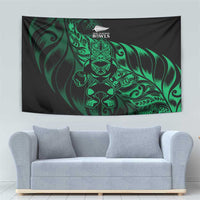 New Zealand Lawn Bowls Tapestry Green Maori Warrior Tribal Silver Fern - Polynesian Pride