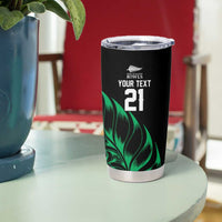 New Zealand Lawn Bowls Custom Tumbler Cup Green Maori Warrior Tribal Silver Fern - Polynesian Pride