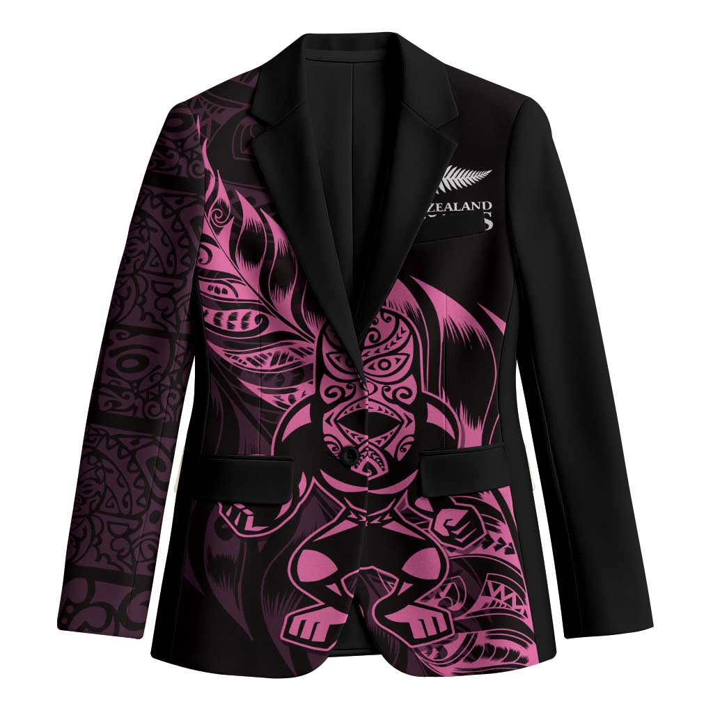 New Zealand Lawn Bowls Custom Blazer Pink Maori Warrior Tribal Silver Fern - Polynesian Pride