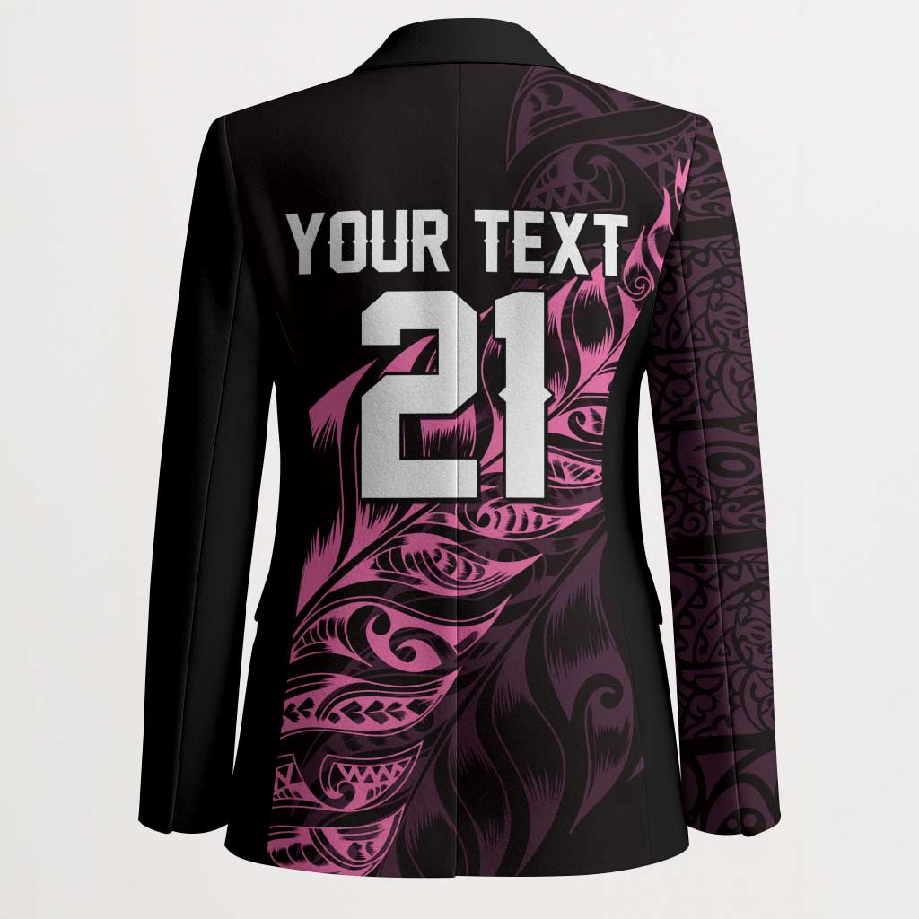 New Zealand Lawn Bowls Custom Blazer Pink Maori Warrior Tribal Silver Fern - Polynesian Pride