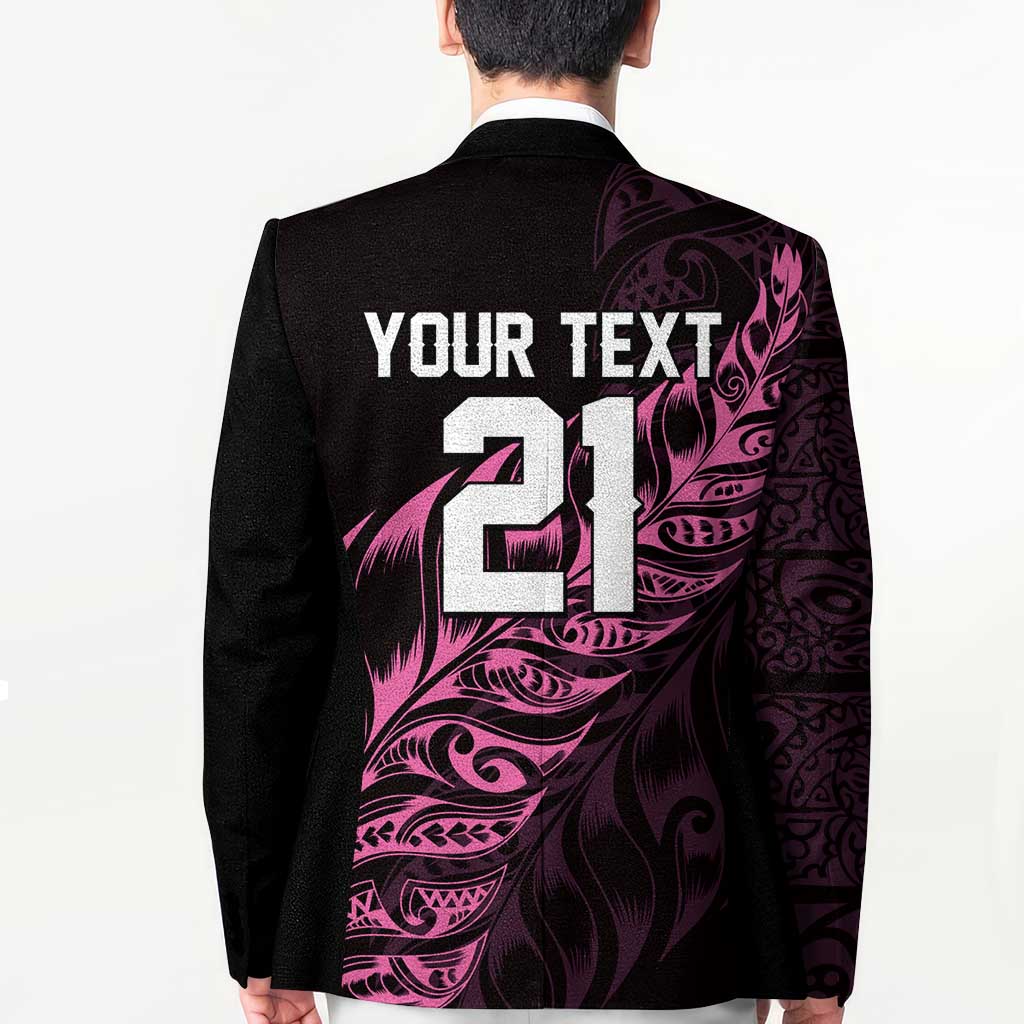 New Zealand Lawn Bowls Custom Blazer Pink Maori Warrior Tribal Silver Fern - Polynesian Pride