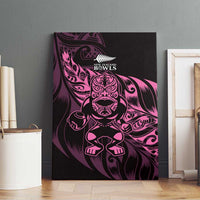 New Zealand Lawn Bowls Canvas Wall Art Pink Maori Warrior Tribal Silver Fern - Polynesian Pride
