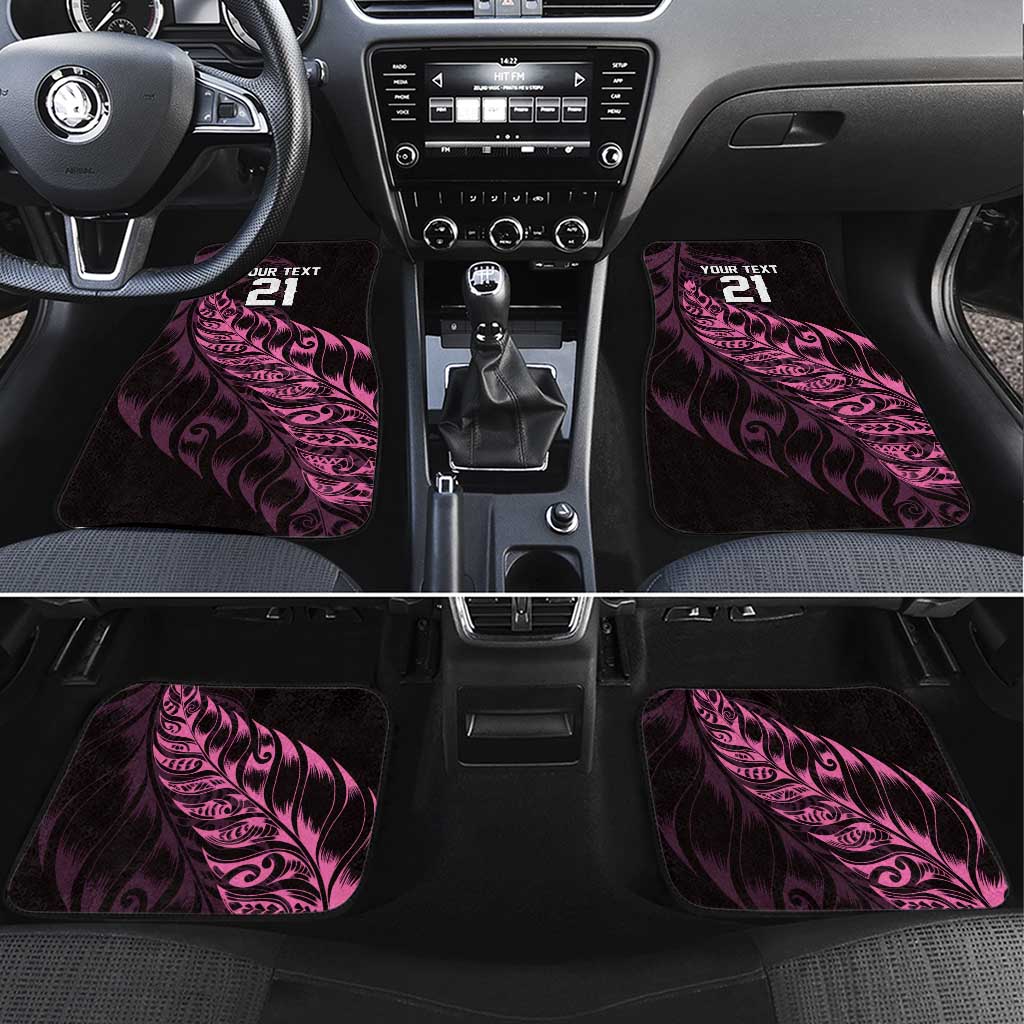 New Zealand Lawn Bowls Custom Car Mats Pink Maori Warrior Tribal Silver Fern - Polynesian Pride