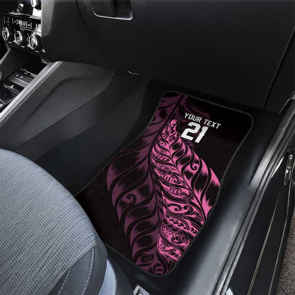 New Zealand Lawn Bowls Custom Car Mats Pink Maori Warrior Tribal Silver Fern - Polynesian Pride