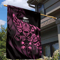 New Zealand Lawn Bowls Garden Flag Pink Maori Warrior Tribal Silver Fern - Polynesian Pride