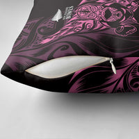 New Zealand Lawn Bowls Pillow Cover Pink Maori Warrior Tribal Silver Fern - Polynesian Pride