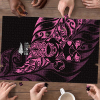 New Zealand Lawn Bowls Puzzle Pink Maori Warrior Tribal Silver Fern - Polynesian Pride