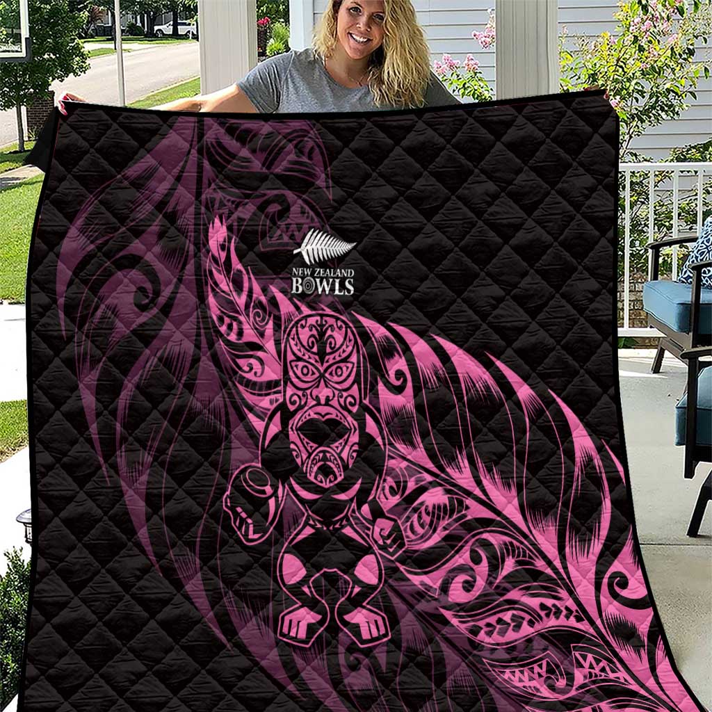 New Zealand Lawn Bowls Quilt Pink Maori Warrior Tribal Silver Fern - Polynesian Pride