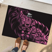New Zealand Lawn Bowls Rubber Doormat Pink Maori Warrior Tribal Silver Fern - Polynesian Pride