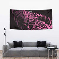 New Zealand Lawn Bowls Tapestry Pink Maori Warrior Tribal Silver Fern - Polynesian Pride