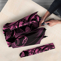 New Zealand Lawn Bowls Umbrella Pink Maori Warrior Tribal Silver Fern - Polynesian Pride