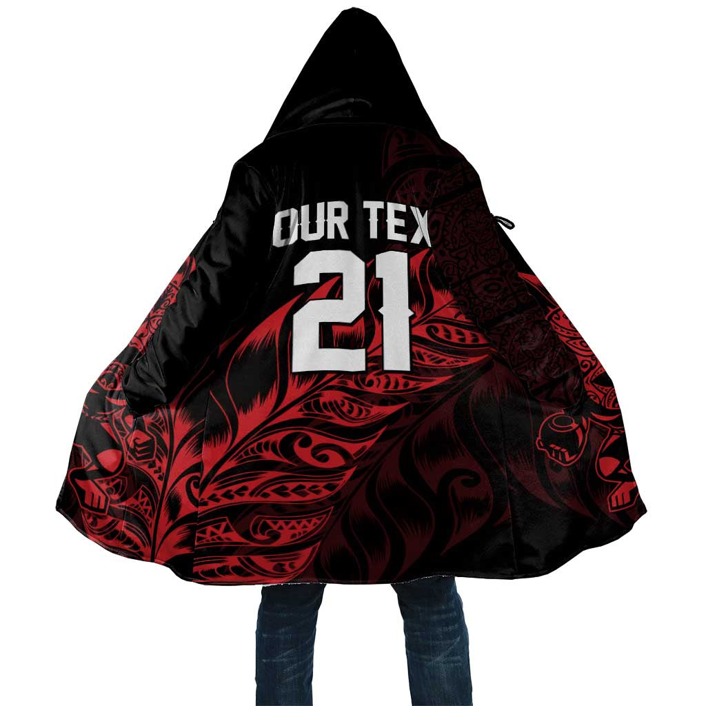 New Zealand Lawn Bowls Custom Cloak Red Maori Warrior Tribal Silver Fern - Polynesian Pride