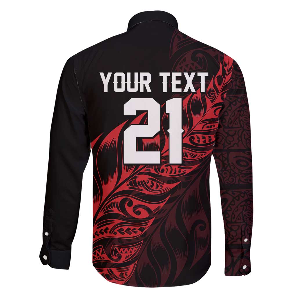 New Zealand Lawn Bowls Custom Family Matching Off Shoulder Short Dress and Hawaiian Shirt Red Maori Warrior Tribal Silver Fern - Polynesian Pride