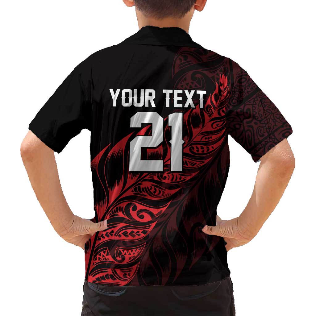 New Zealand Lawn Bowls Custom Family Matching Puletasi and Hawaiian Shirt Red Maori Warrior Tribal Silver Fern - Polynesian Pride