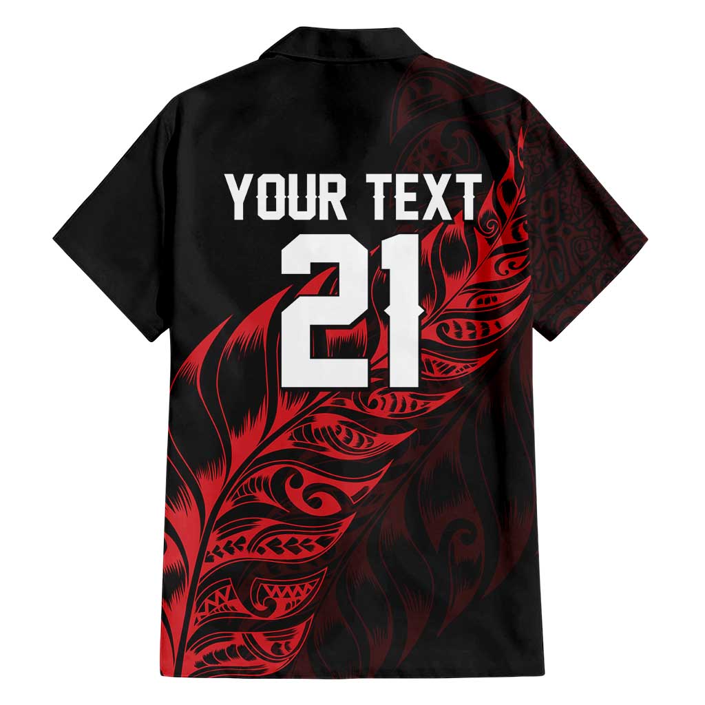 New Zealand Lawn Bowls Custom Family Matching Short Sleeve Bodycon Dress and Hawaiian Shirt Red Maori Warrior Tribal Silver Fern - Polynesian Pride