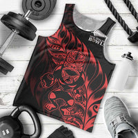 New Zealand Lawn Bowls Custom Men Tank Top Red Maori Warrior Tribal Silver Fern - Polynesian Pride