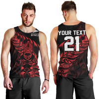 New Zealand Lawn Bowls Custom Men Tank Top Red Maori Warrior Tribal Silver Fern - Polynesian Pride