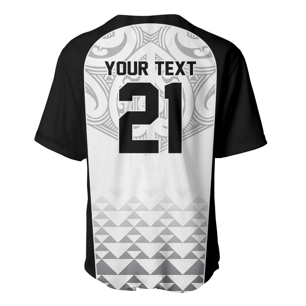 World Football 2026 New Zealand Custom Baseball Jersey All White Fern Maori Tribal LT9 - Polynesian Pride