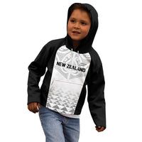World Football 2026 New Zealand Custom Kid Hoodie All White Fern Maori Tribal LT9 - Polynesian Pride